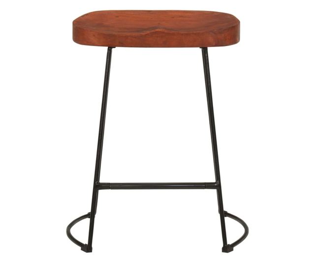 Barski stol Gavin 2 kosa 45x38x53 cm trden mangov les