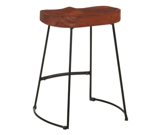 Barski stol Gavin 2 kosa 45x38x53 cm trden mangov les