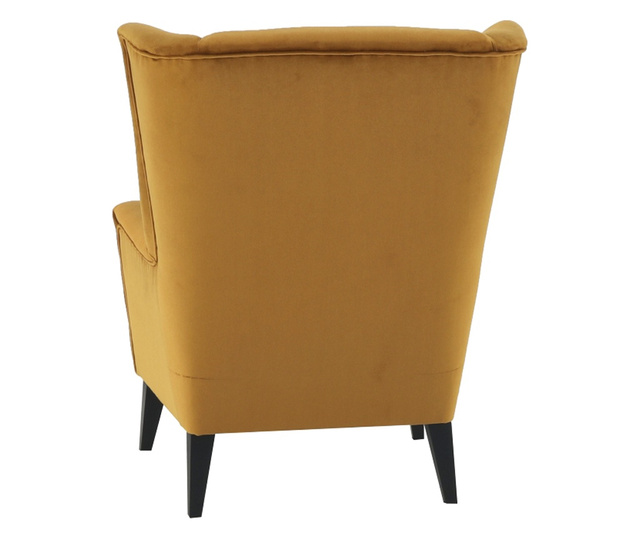 Křeslo, medově žlutý textil, černé nohy, Rodeza, 80x84x104 cm