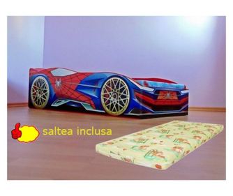 Pat masina Spider cu saltea 140x70 cm inclusa
