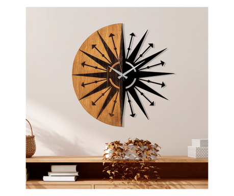 Ceas de perete din lemn Tanelorn, metal, 56x56 cm, multicolor