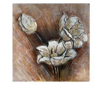 Slika "Srebrno cvijeće" 80x80cm sa 3D reljefom