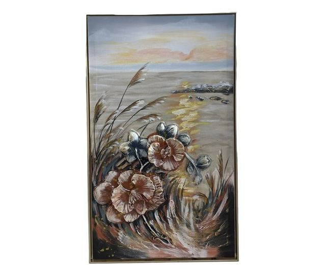 Картина "Flowers and sea" 60х100см