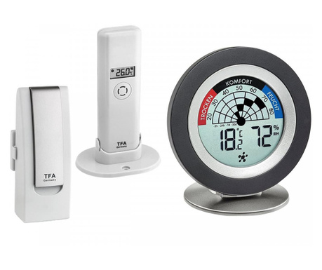 Sistem meteo SmartHome cu senzori wireless si comunicare cu smartphone WEATHERHUB, TFA 31.4008.02