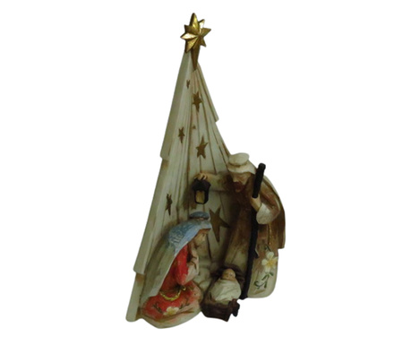 Figurina decorativa, Scena nasterii Domnului, Craciun, Polirasina, 9x18x30 cm, Multicolor