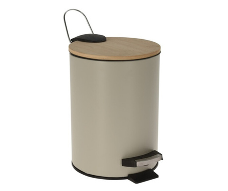 Bathroom Solutions hulladékgyűjtő, polipropilén/ambusz, 17x24 cm, 3 l, krém színű