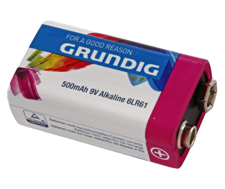 Baterie alcalina Grundig 6LR61, 9V, Multicolor