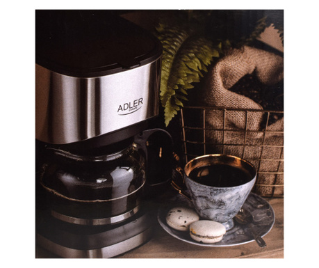 Filtru de Cafea macinata Adler, capacitate 0.7L, putere 550W, protectie supraincalzire si supapa antipicurare