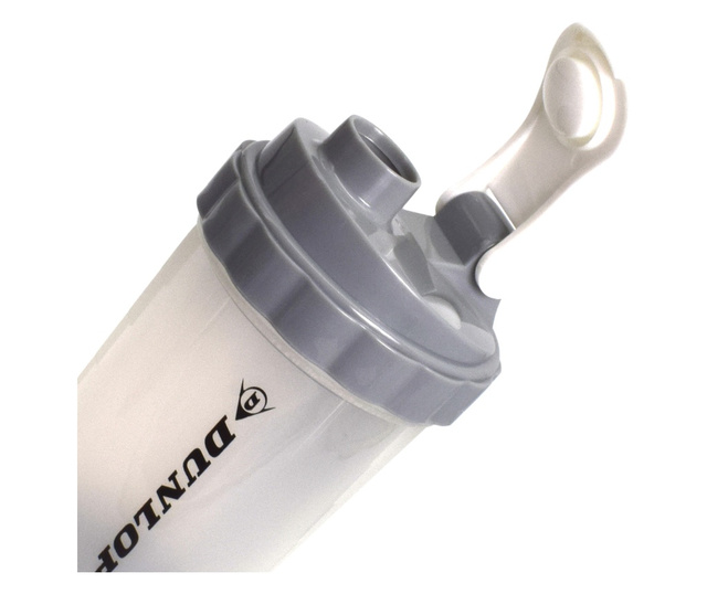 Bidon Shaker, 3in1 pentru fitness, Dunlop, 550 si 170 ml, gri