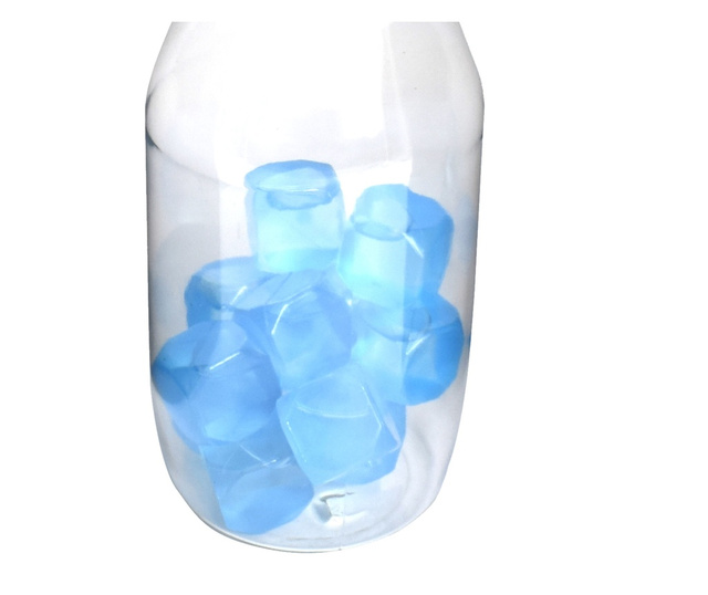 Carafa din plastic, Lowenthal, Accesoriu cuburi gheata, 1L, albastru