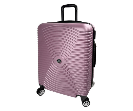 Quasar & Co., Utazási bőrönd nagy, Air Circle modell, ABS, 4 kerék 360 fokban, teleszkópos fogantyú, 31 x 52 x 77 cm, rózsaszín