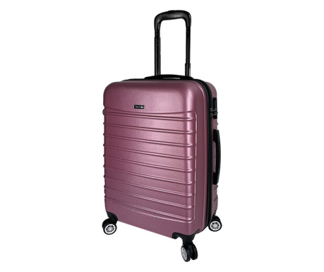 Куфар Quasar & Co., Compatible Air, ABS, 66 x 44 x 26 cm, 4 колела на 360 градуса, 60 L, Розов прах