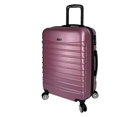 Куфар Quasar & Co., Compatible Air, ABS, 77 x 52 x 31 cm, 4 колела на 360 градуса, 100 L, Розов прах