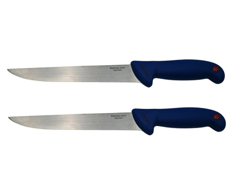 Комплект от два кухненски ножа IdeallStore®, Chef's Blade, неръждаема стомана, 33 см, син