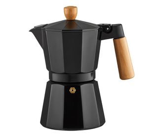 Espressor aragaz, 6 cesti, 300ml, aluminiu, negru, AMBITION Natural