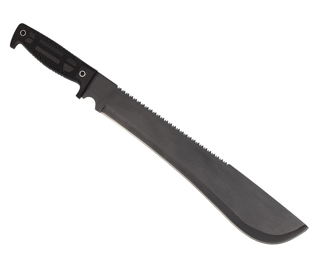IdeallStore vadászmachete, Jaws Bite, 49 cm, rozsdamentes acél, fekete, hüvely mellékelve