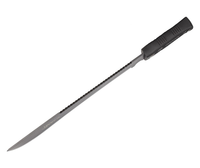 IdeallStore vadászmachete, Jaws Bite, 49 cm, rozsdamentes acél, fekete, hüvely mellékelve