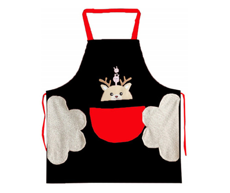 Pufo Deer кухненски сортер, готварски сортер, универсален размер, черен/червен