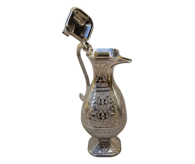 Carafa decorativa stil ottoman din zamac, I7.5Xl9.5xH19 cm, EHA, argintiu