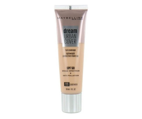 Alapozó, Maybelline, Dream Urban Cover SPF50, 111 Cool Ivory, 30 ml