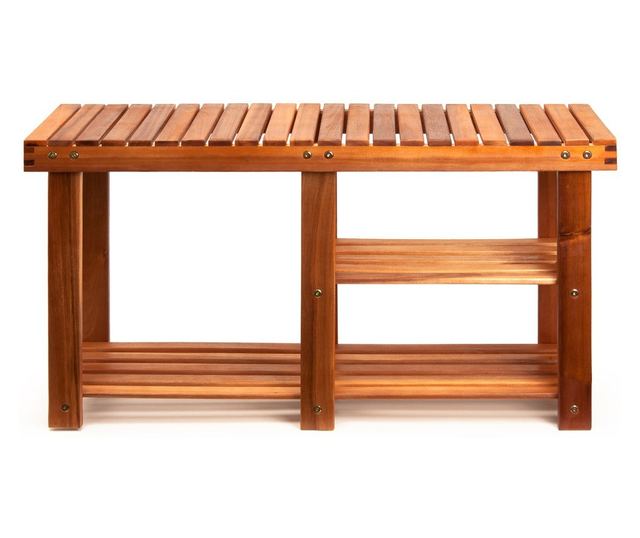 Casaria cipőtartó pad, akácfa, 87x28x45 cm