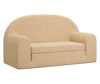 Otroški kavč dvosed krem mehak pliš