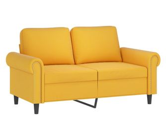 kétszemélyes sárga bársony kanapé 120 cm
