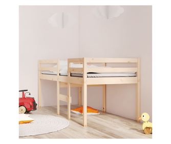 Visoki krevet za spavaću sobu, 80x200 cm, masivno borovo drvo