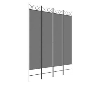 Sobna pregrada s 4 panela antracit 160 x 200 cm od tkanine