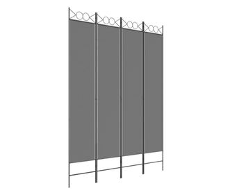 Paravan 4-delni antracitna 160x220 cm blago