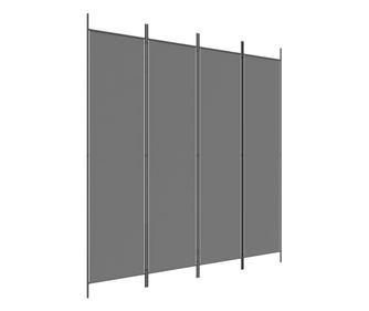 Sobna pregrada s 4 panela antracit 200 x 200 cm od tkanine