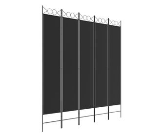 Paravan 5-delni 200x220 cm črno blago