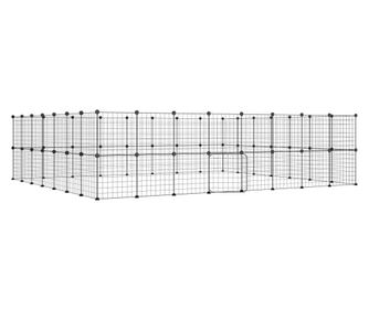 Ograda za hišne ljubljenčke s 60 paneli črna 35x35 cm jeklo