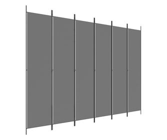 Sobna pregrada s 6 panela antracit 300 x 220 cm od tkanine