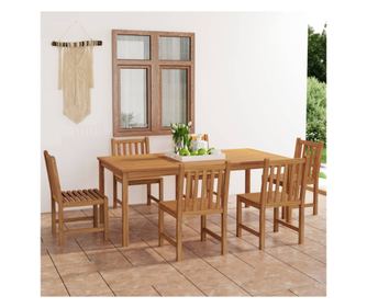 Set vrtnog namještaja, 7 dijelova, masivno tikovo drvo