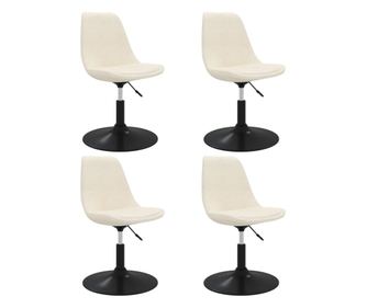 Vrtljivi jedilni stoli 4 kosi krem žamet