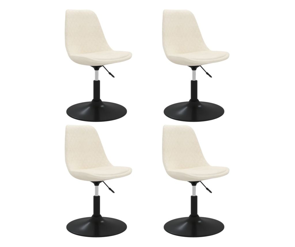 Okretne blagovaonske stolice 4 kom krem baršunaste 