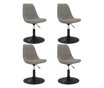 Vrtljivi jedilni stoli 4 kosi svetlo siv žamet