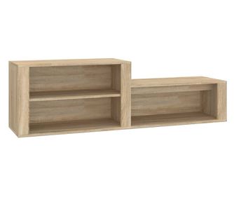sonoma-tölgy színű szerelt fa cipőszekrény 150x35x45 cm