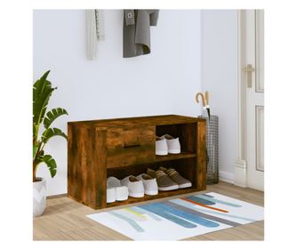 Ormarić za cipele, dimljeni hrast, 80x35x45 cm, obrađeno drvo