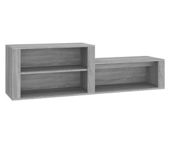 szürke sonoma színű szerelt fa cipősszekrény 150x35x45 cm