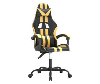 Igraća stolica crno-zlatna od umjetne kože