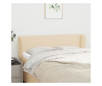 Кремаво нощно шкафче с крила 147x23x78/88 см текстил