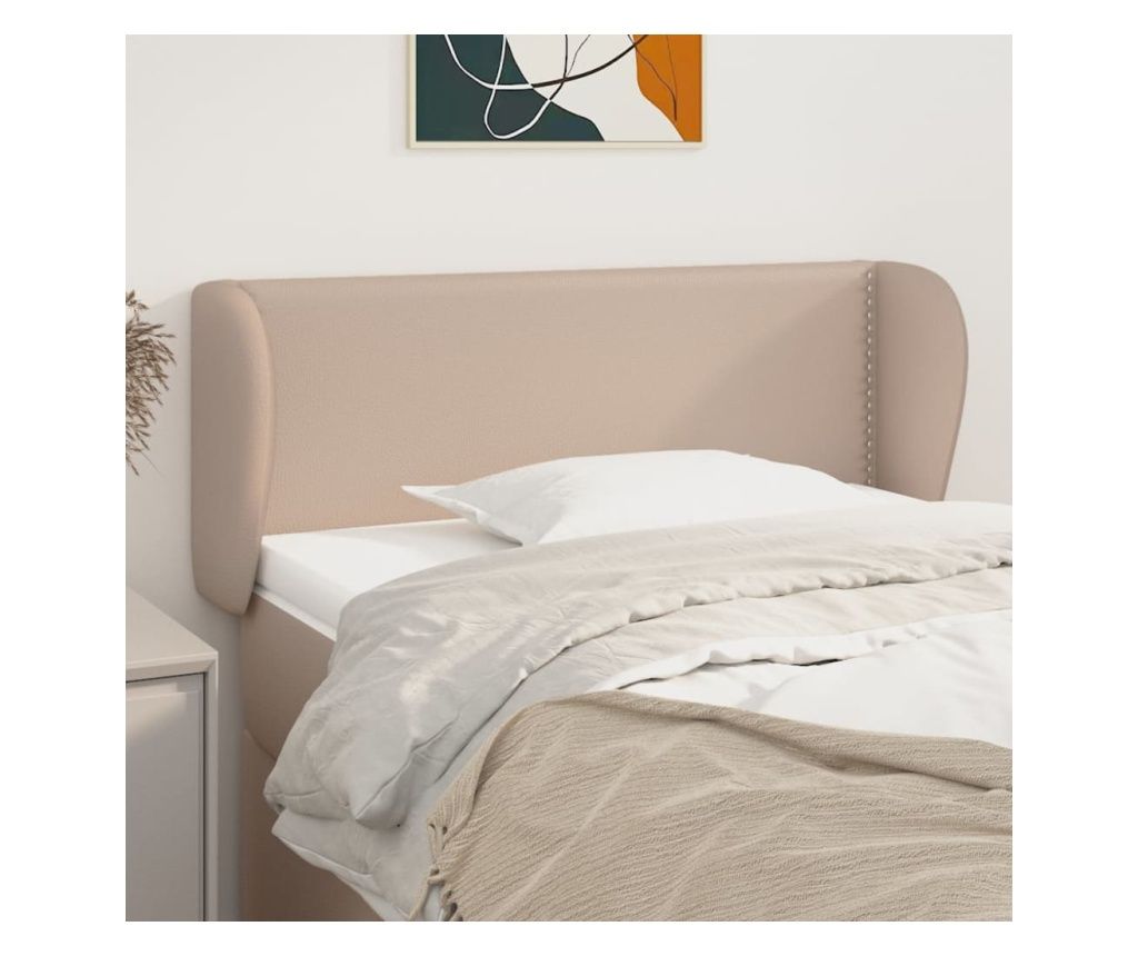 Tăblie pat cu aripioare cappuccino 103x23x78/88cm piele eco
