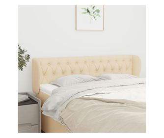 Кремаво нощно шкафче с крила 163x23x78/88 см текстил