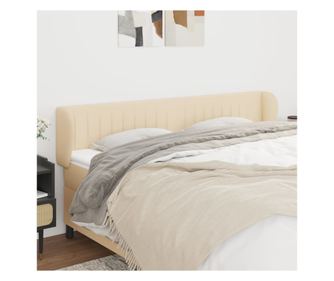 Кремаво нощно шкафче с крила 183x23x78/88 см текстил