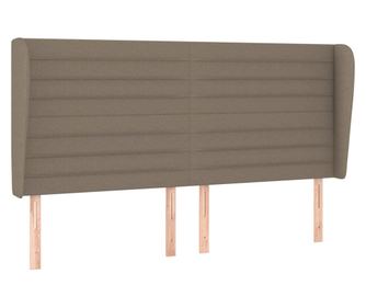 Горна табла за легло с уши, таупе, 203x23x118/128 см, плат
