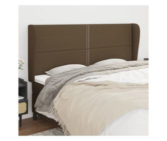 Σκούρο Καφέ Κεφαλάρι Κρεβατιού με Πτερύγια 183x23x118/128 εκ. Ύφασμα