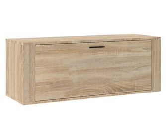 sonoma-tölgy színű szerelt fa fali cipőszekrény 100x35x38 cm