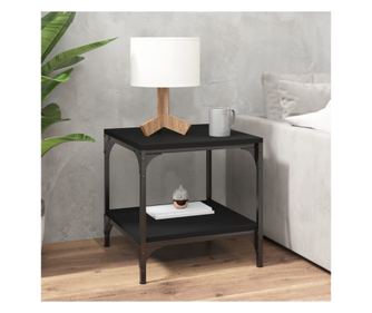 Πλαϊνό τραπέζι, μαύρο, 40x40x40 εκ., επεξεργασμένο ξύλο